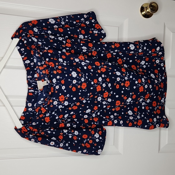 Michael Michael Kors off the shoulder floral blue and orange size s - Picture 4 of 7